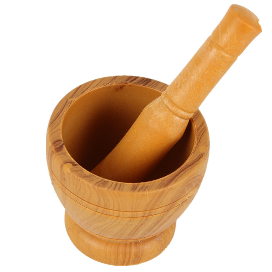 Wood Look Garlic Masher - Manual Mortar & Pestle
