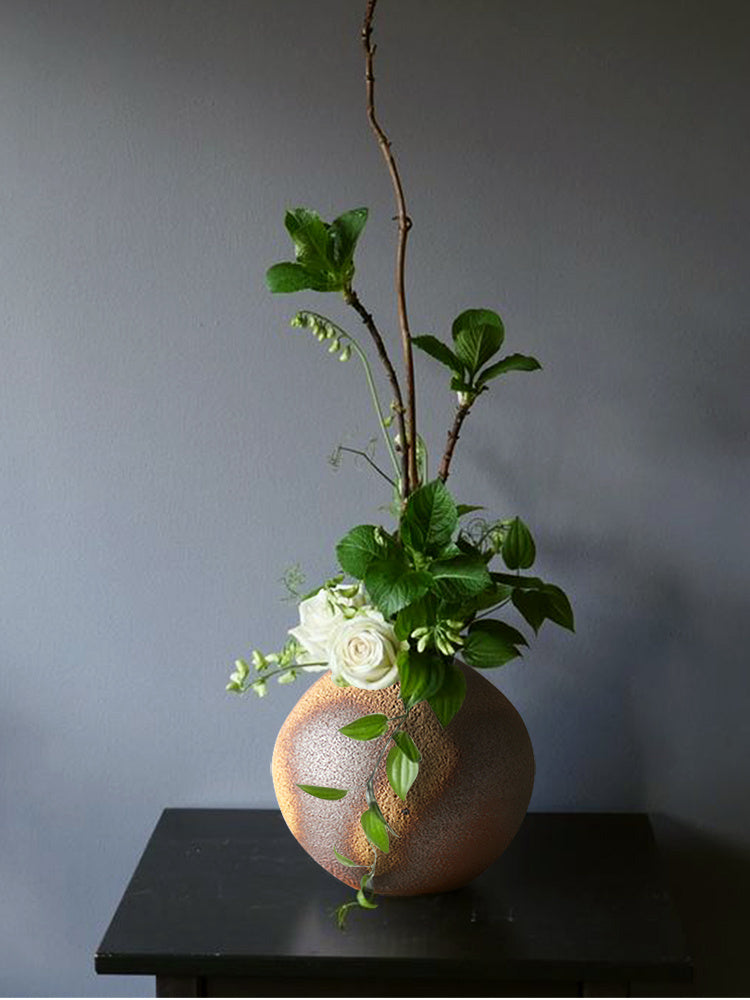 Japanese Stoneware Vase - Wood-fired Ceramic Flower