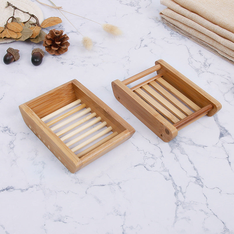 Bamboo Soap Dish with Drainage - Wood Holder