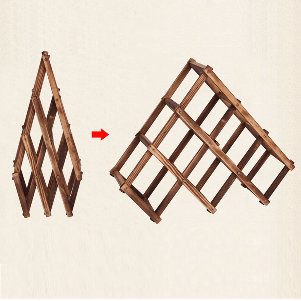 Wood Folding Wine Rack - Bottle Holder