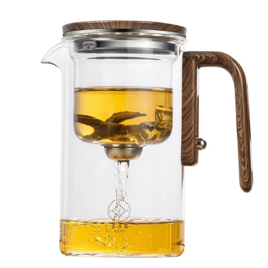 Magnetic Glass Teapot with Wood Handle