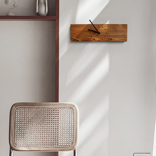 Vintage Wood Wall Clock - Art Deco Rectangular
