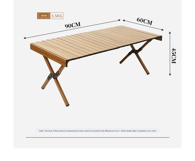 Wood Grain Camping Table - Portable Folding