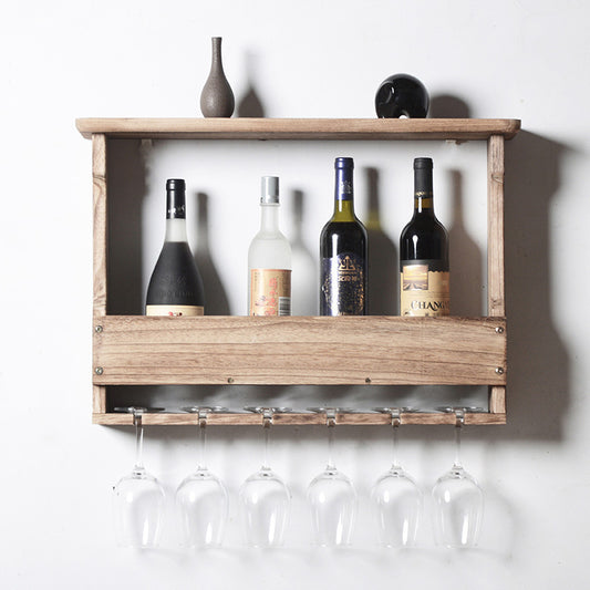 Wood Wine Glass Rack - Wall Mounted Stemware Holder
