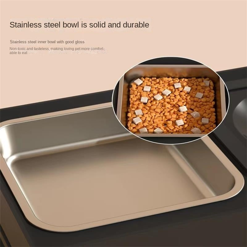 Elevated Dog Bowls - Adjustable Stainless Double Feeder