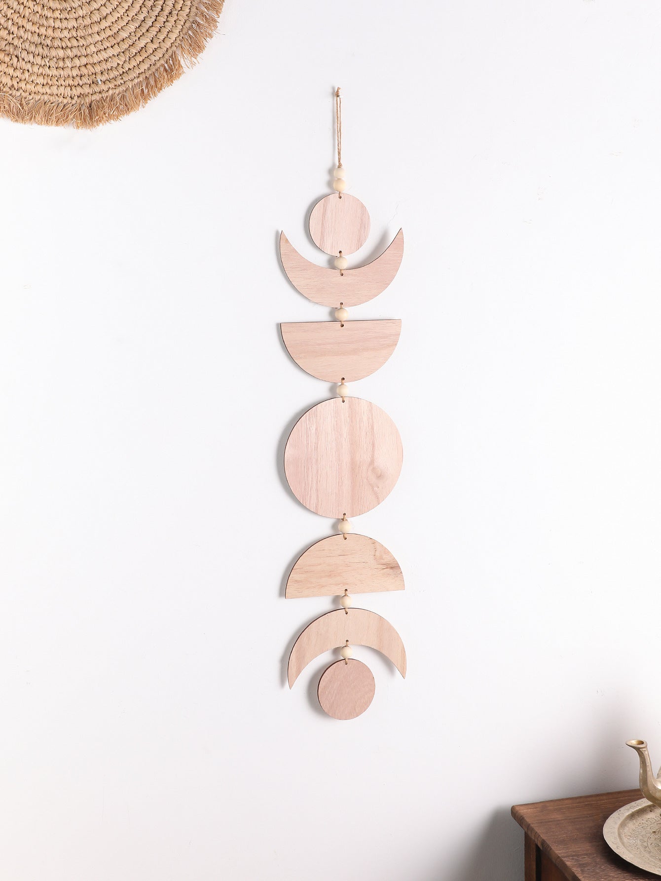 Sun & Moon Wood Home Decor - Log Chip Pendants