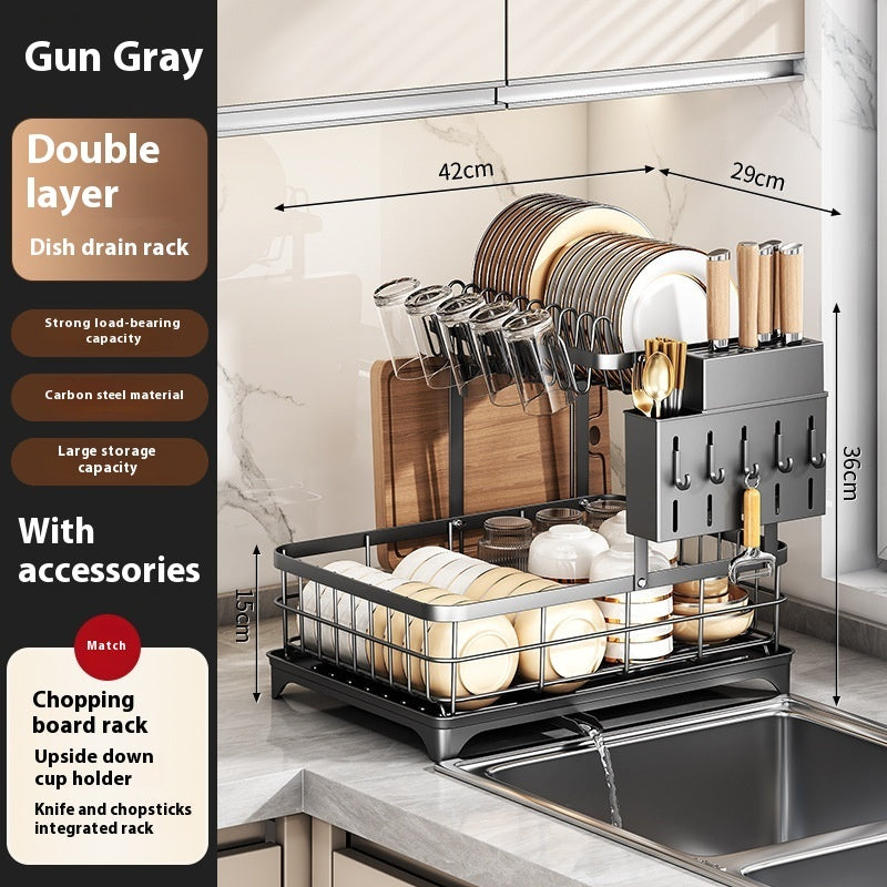 Self-Draining Dish Rack - Countertop Organizer