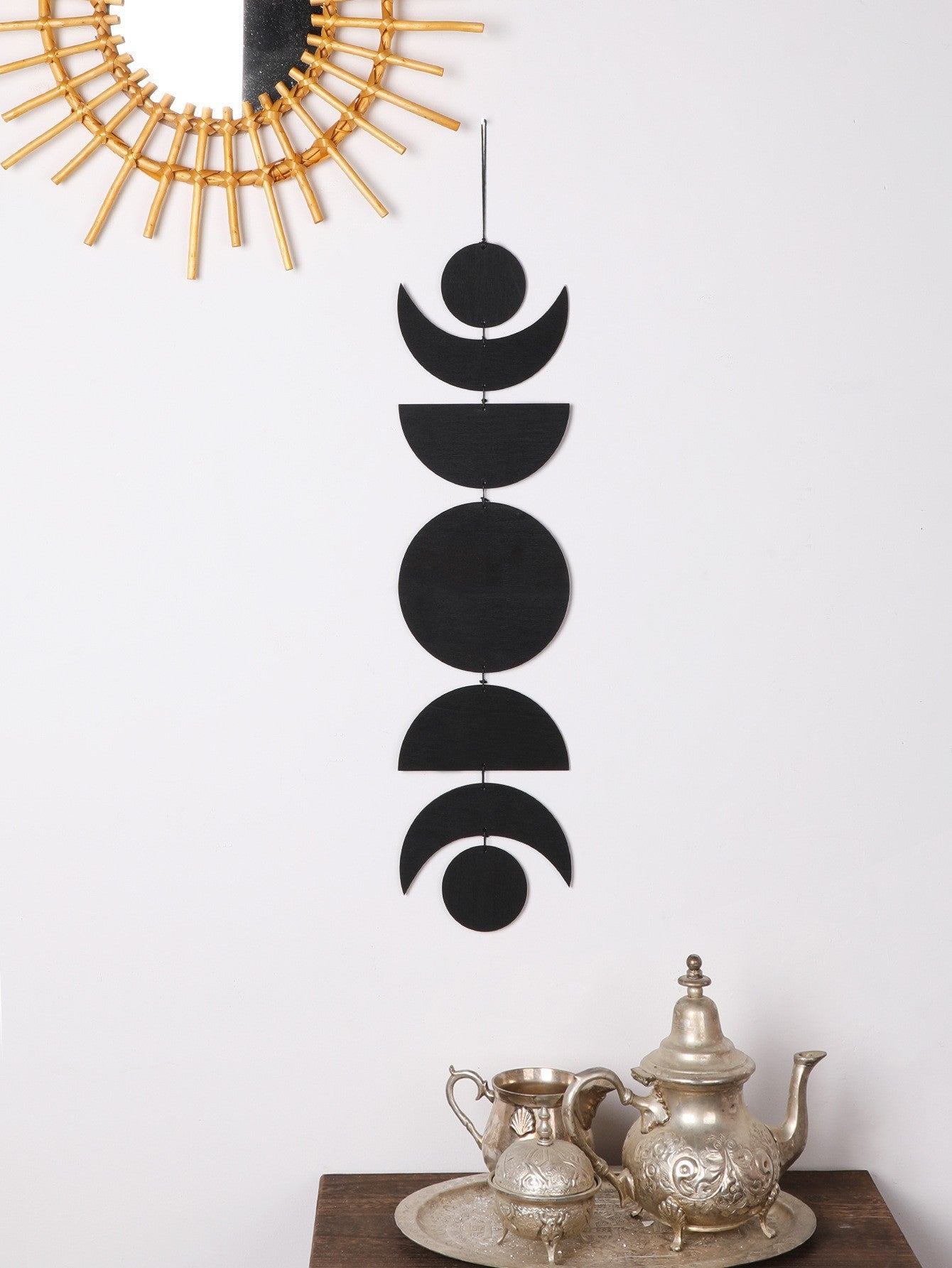Sun & Moon Wood Home Decor - Log Chip Pendants