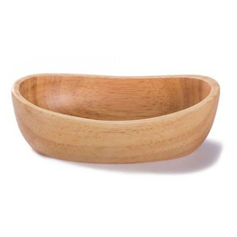 Rubber Wood Compote Bowl - Boat Shaped Salad Bowl