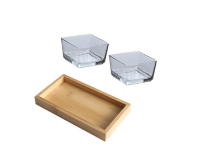Bamboo Snack Tray - Divided Wooden Serving Platter