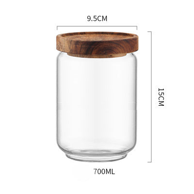 Acacia Wood Sealed Storage Jar - Airtight Food