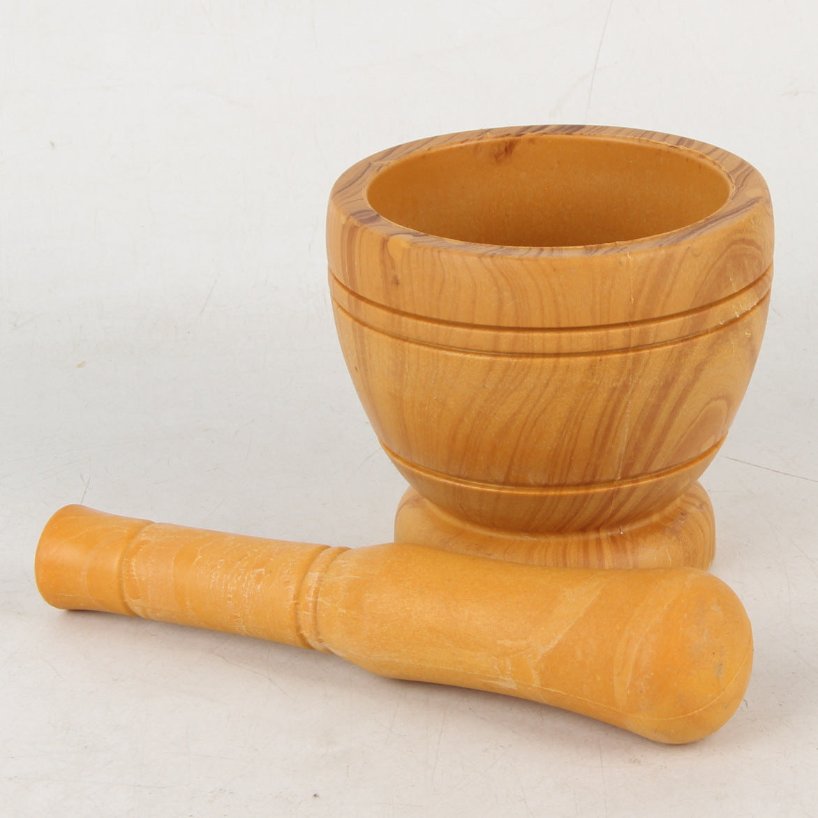 Wood Look Garlic Masher - Manual Mortar & Pestle