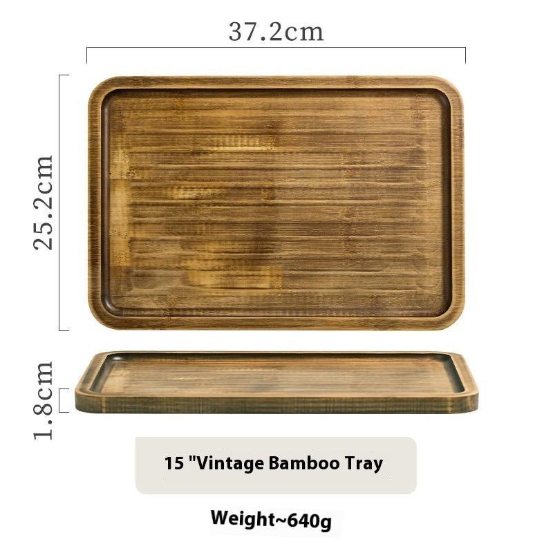 Retro Wood Serving Tray - Vintage Serving Platter