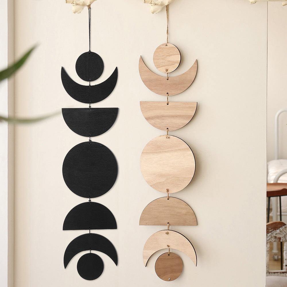 Sun & Moon Wood Home Decor - Log Chip Pendants