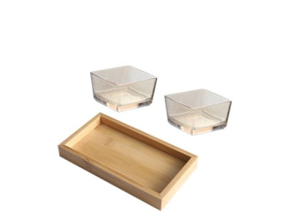 Bamboo Snack Tray - Divided Wooden Serving Platter