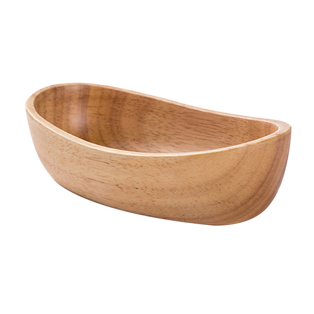 Rubber Wood Compote Bowl - Boat Shaped Salad Bowl
