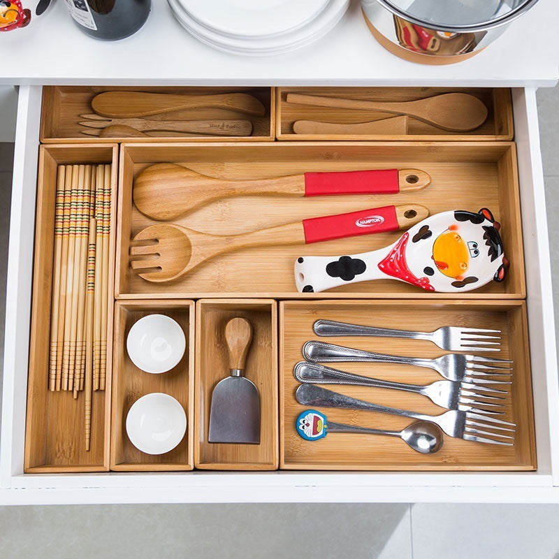 Wood Kitchen Drawer Organizer - Storage Boxes