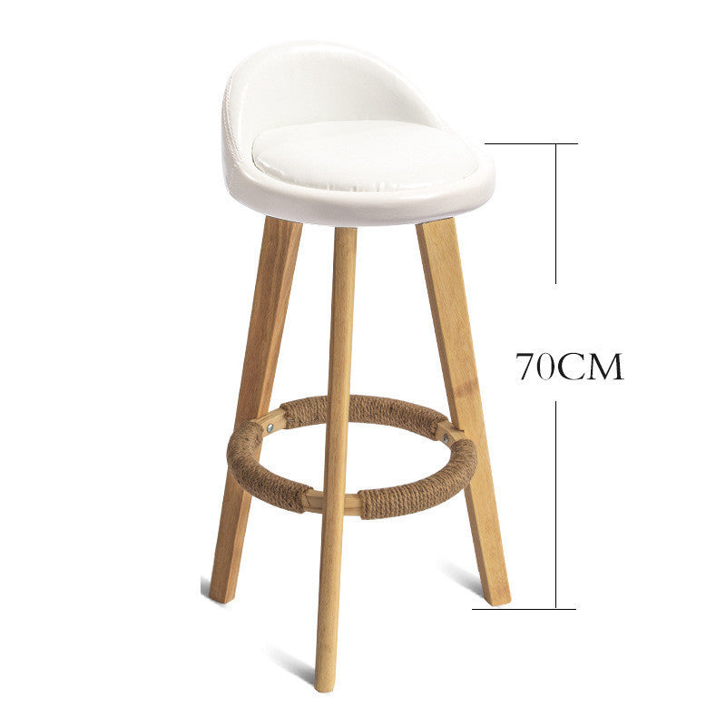 Nordic Wood Bar Stool - Modern Minimalist Counter Chair