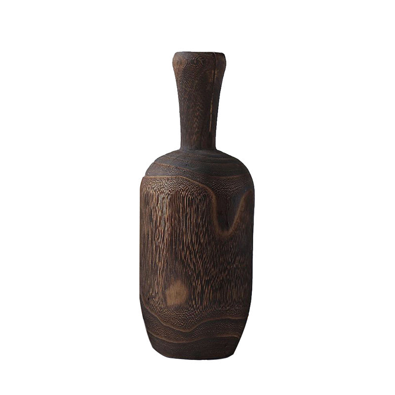Retro Wood Zen Dried Flower Vase - Home Decor