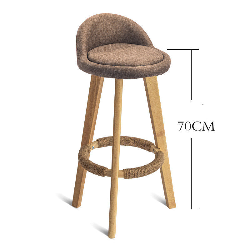 Nordic Wood Bar Stool - Modern Minimalist Counter Chair