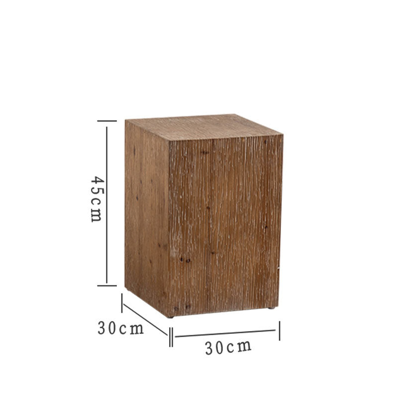Retro Wood Side Table - Small Square
