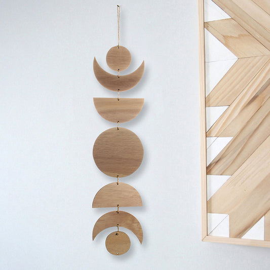 Sun & Moon Wood Home Decor - Log Chip Pendants