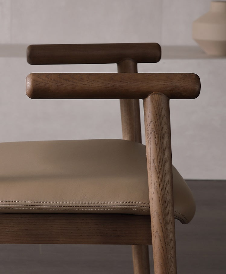 White Wood Veneer Chair - Minimalist Household