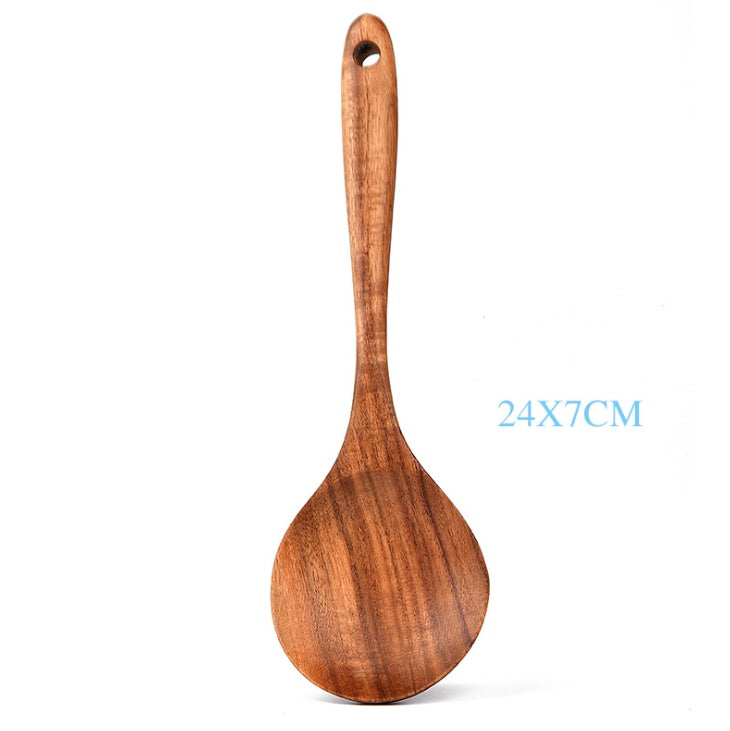 Teak Wood Cooking Tool Set - Wooden Kitchen Utensils