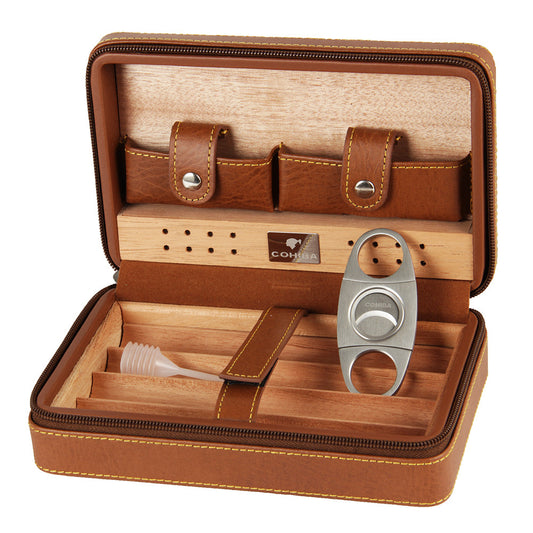 COHIBA Cigar Humidor - Leather & Cedar Box