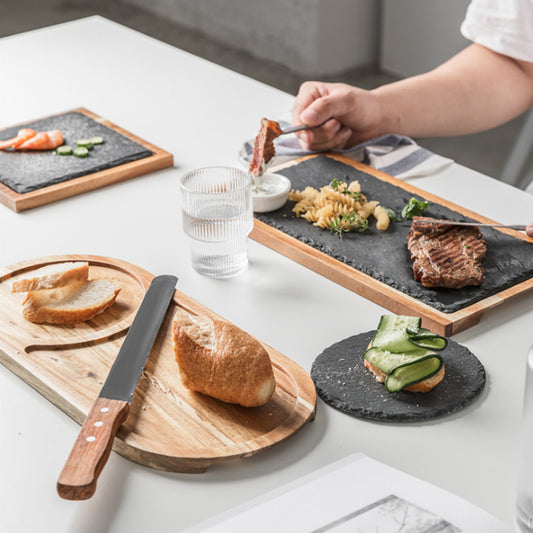 Rock Wood Serving Tray - Stone & Wood Platter