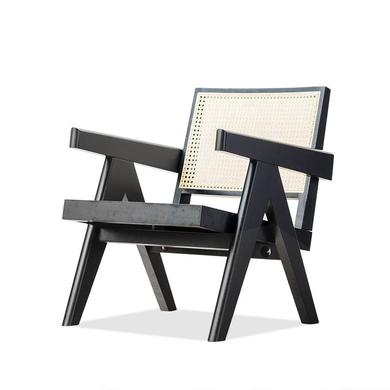 Wood & Rattan Balcony Leisure Chair - Mid-Ancient