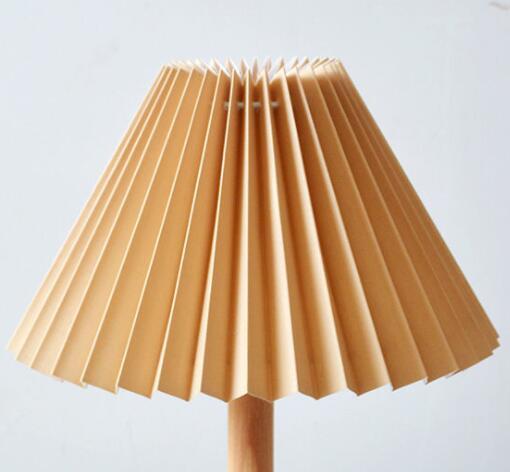 Wood USB Table Lamp - Pleated Modern Night Light