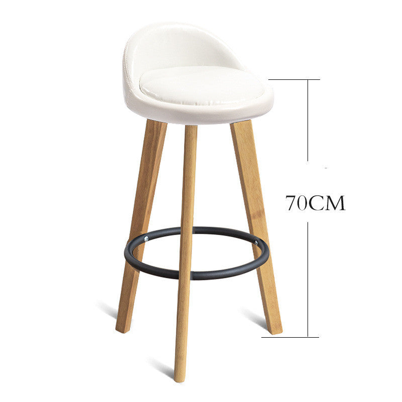 Nordic Wood Bar Stool - Modern Minimalist Counter Chair