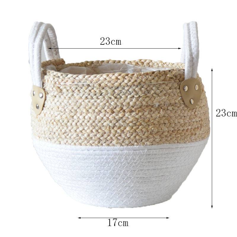 Straw Flowerpot Basket - Woven Hamper