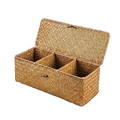 Wooden Cosmetic Storage Box - 3 Lattice Organizer