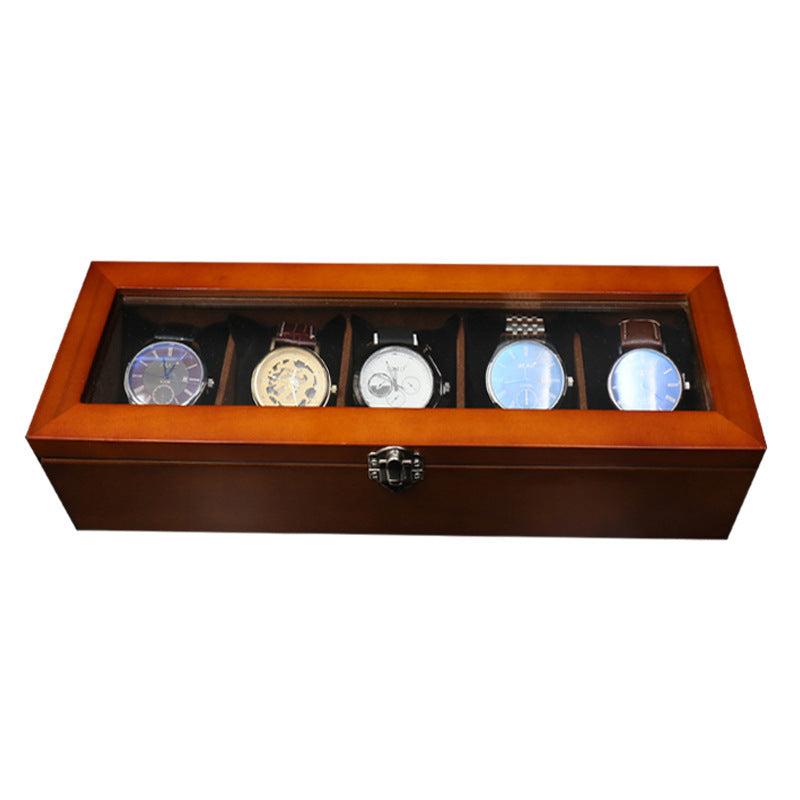 Retro Wood Watch Box - Vintage Storage Case