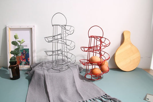 Wrought Iron Egg Rack - Spiral Kitchen Basket