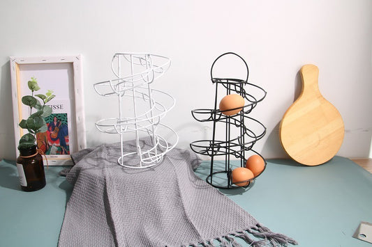 Wrought Iron Egg Rack - Spiral Kitchen Basket