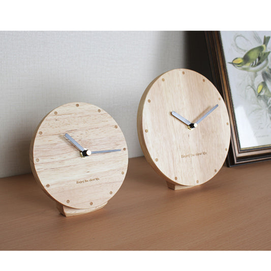 Wood Desk Clock - Silent Table Ornament