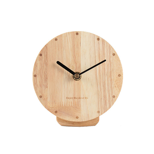 Wood Desk Clock - Silent Table Ornament