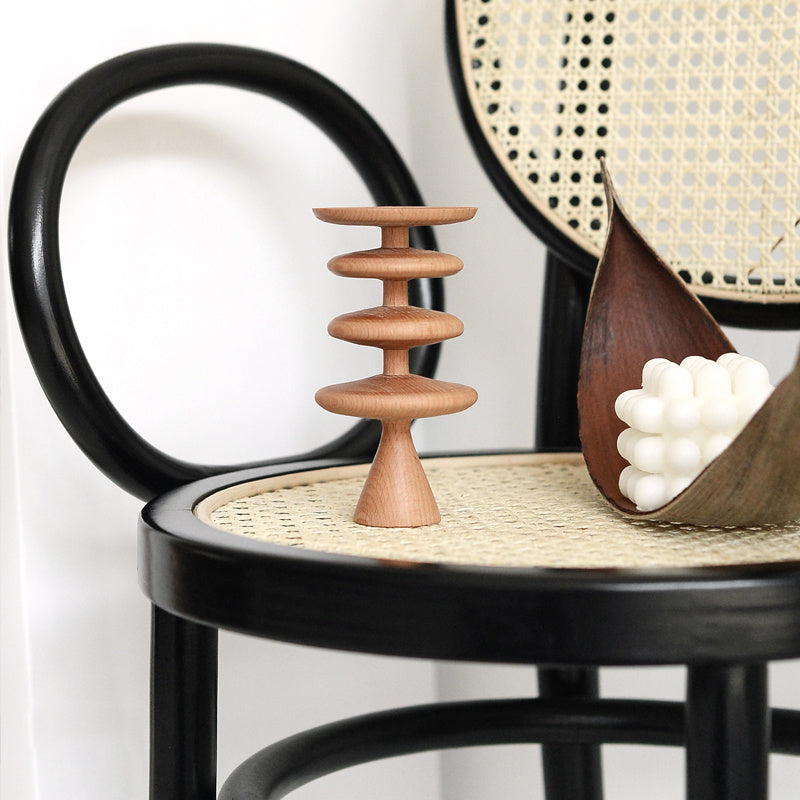 Modern Wood Geometric Sculpture - Abstract Decor