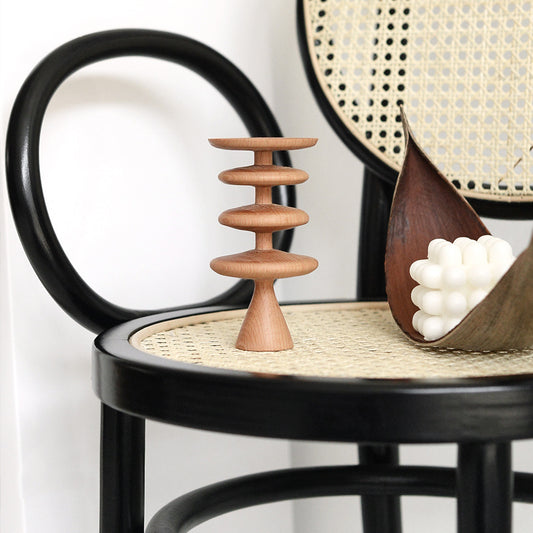 Modern Wood Geometric Sculpture - Abstract Decor
