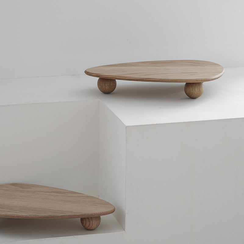 Wood Kitchen Table with Raised Edge - Serving Table