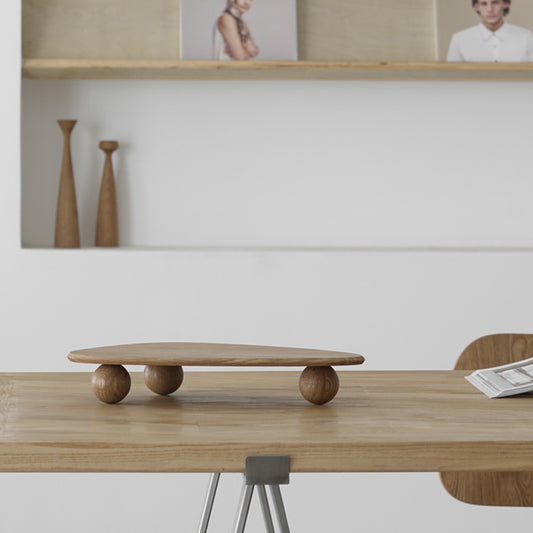Wood Kitchen Table with Raised Edge - Serving Table