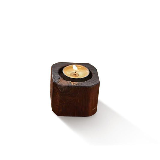 Wood Small Candle Holder - Decorative Candlestick