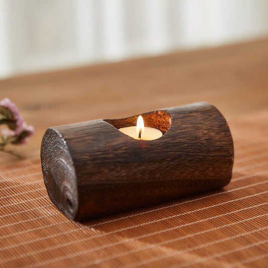 Wood Small Candle Holder - Decorative Candlestick