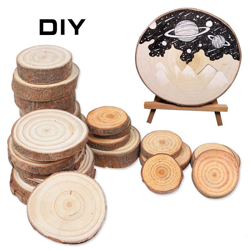 Fir Wood Chips - Round Wooden Slices for DIY Crafts