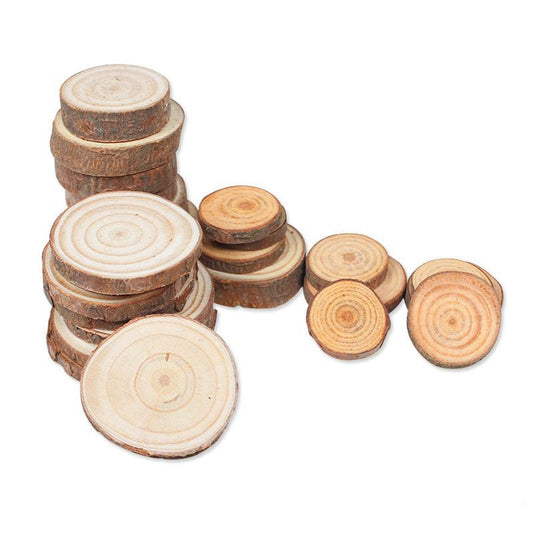 Fir Wood Chips - Round Wooden Slices for DIY Crafts