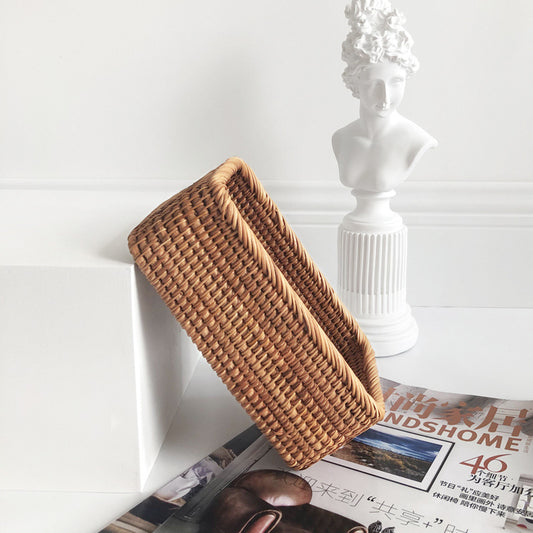Rattan Storage Basket - Natural Woven Organizer
