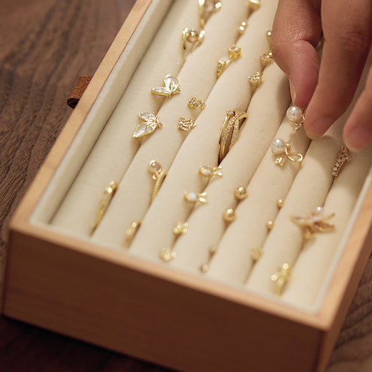 Cherry Wood Jewelry Box - Large Capacity Organizer